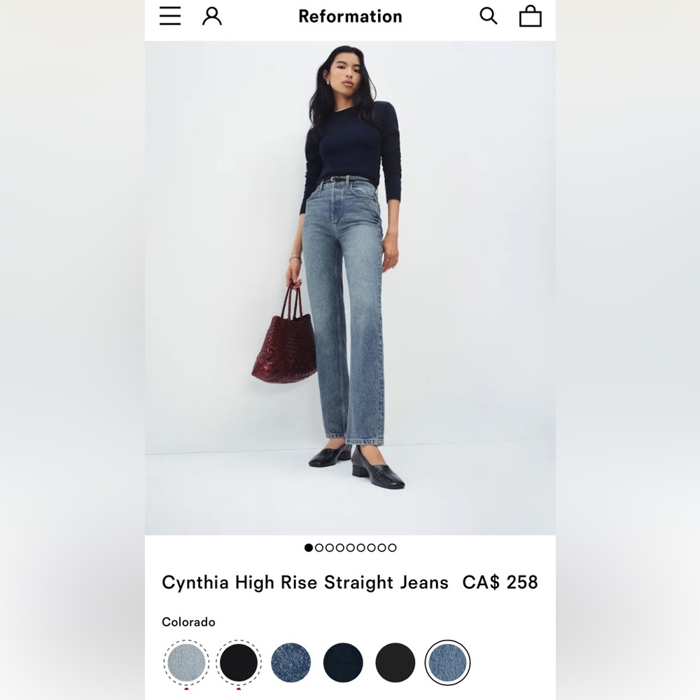 Reformation High Rise Jeans - Classic Blue